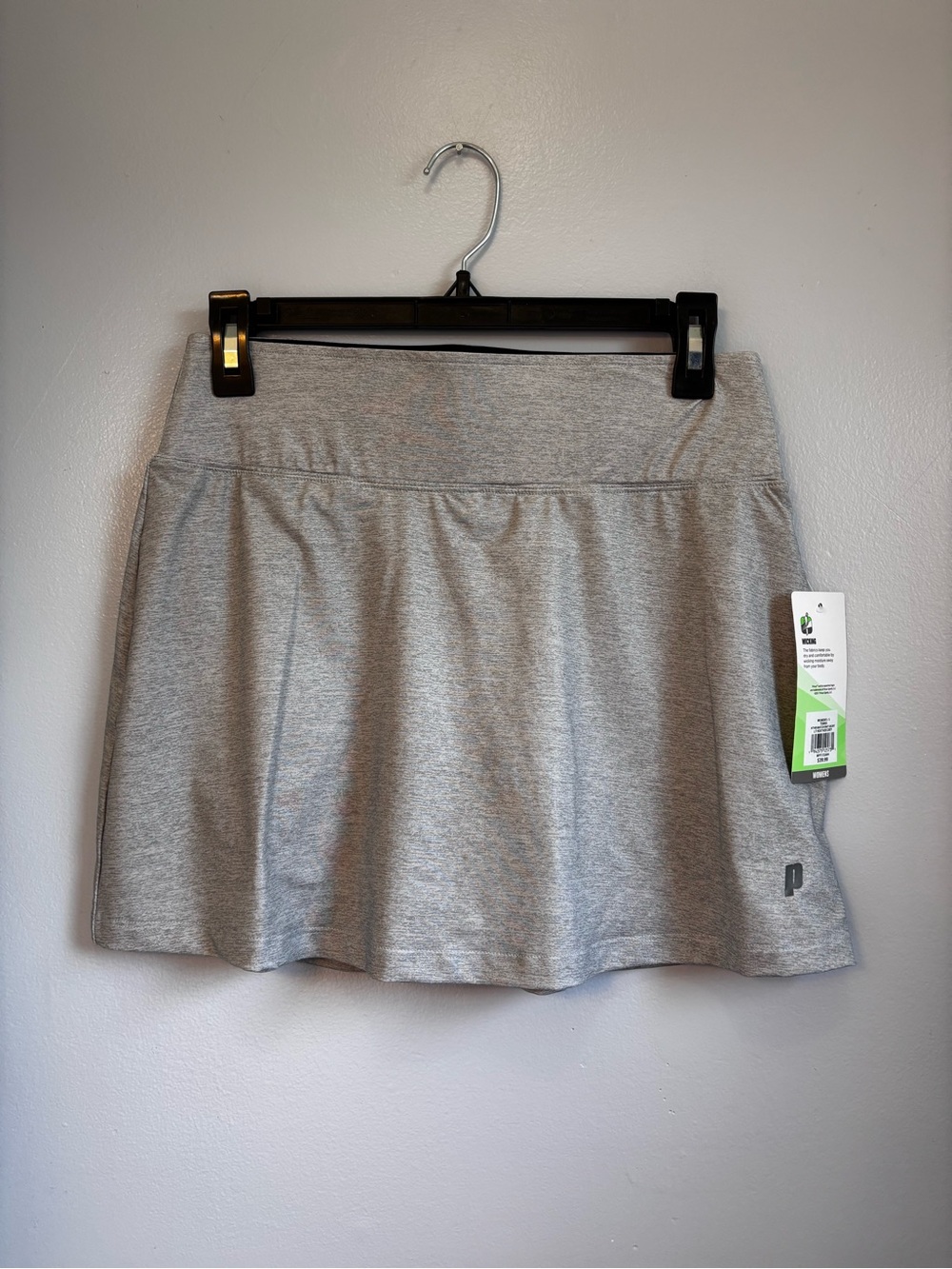 Prince Women's Match Knit Fashion Tennis Skort - Heather Grey - Sz S. NWT